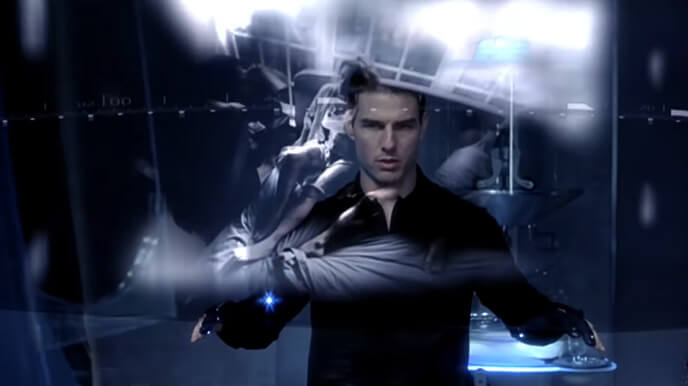 Tom Cruise in Minority Report manipulating his screen.